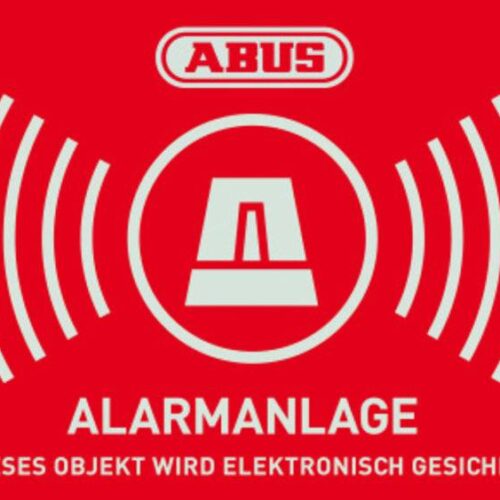 Warn-Aufkleber (D)   Alarmanlage   148x105mm mit ABUS Logo