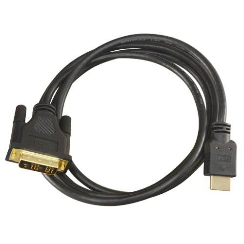 DVI zu HDMI Kabel - HDMI-A-Stecker - DVI-Stecker - 1.8 m - Farbe schwarz - Korrosionsschutz-Steckverbinder