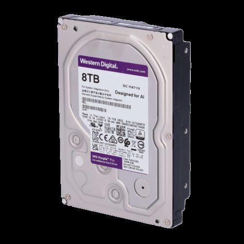 Western Digital Festplatte - Entwickelt für Smart Video 24/7 - Kapazität 8 TB - SATA-Schnittstelle 6 GB/s - Modell WD8001PURA -