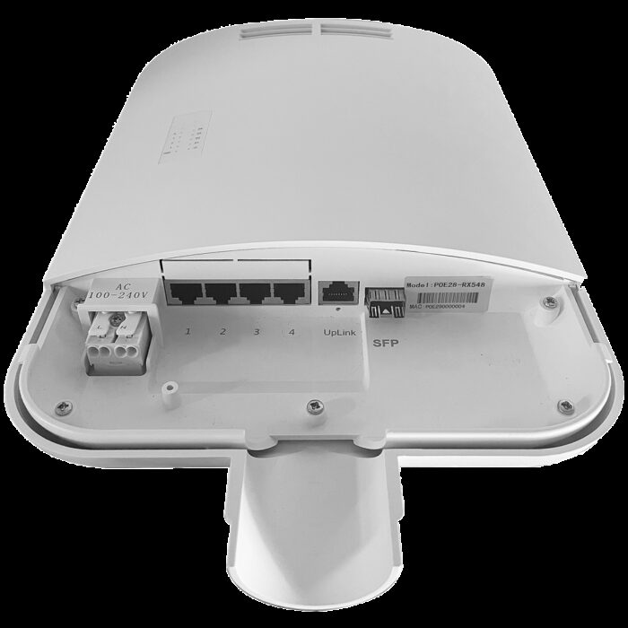 Switch POE de exterior - 4 RJ45 Gigabit PoE + 1 Uplink Port Gigabit - Velocidad 10/100/1000 Mbps - 30 W por puerto / Máximo 60W