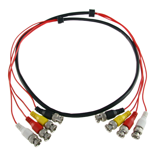 Mehrfach vorbereitetes Kabel - BNC-Stecker auf BNC-Stecker - 4 Koaxiale Verbindungen - Länge 1