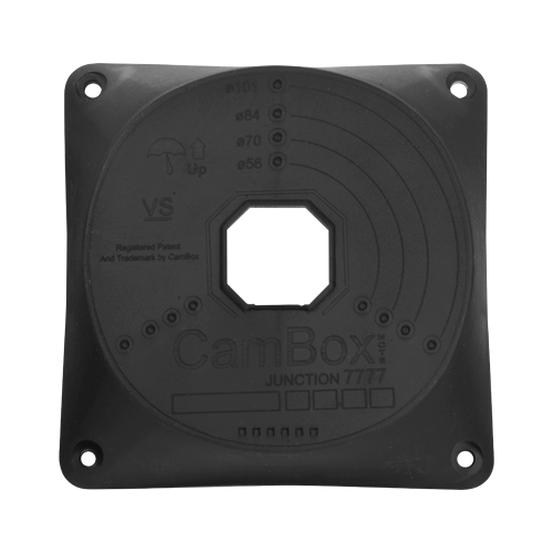 Anschlussbox - Für Dome-Kameras - Geeignet für den Außenbereich - Decken- oder Wandinstallation - Aus Kunststoff - Farbe schwarz