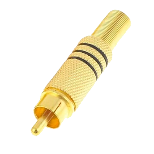 Verbinder - RCA-Stecker zum Schweißen - Audio-Parallelkabel - Für Ø 6mm Kabel - Korrosionsschutz-Beschichtung - 10g