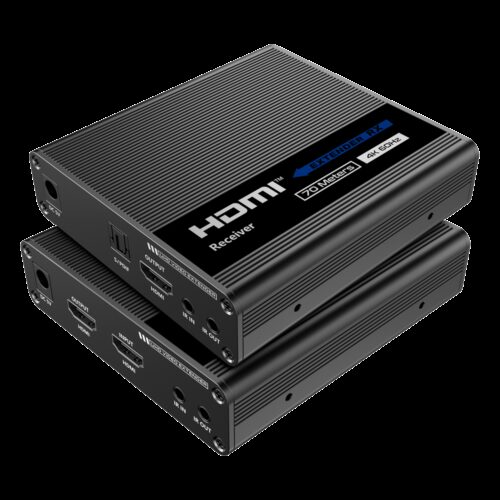 HDMI Aktiver Extender - Sender und Empfänger - Reichweite 60 m - Über Cat-UTP-Kabel 6 - Bis 4K - Stromversorgung DC 5 V