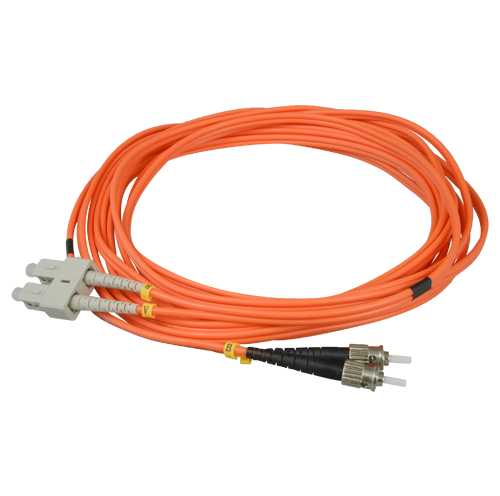 Glasfaserkabel - Duplex - Multimode - Anschluss SC an ST - 5 Meter - Farbe orange