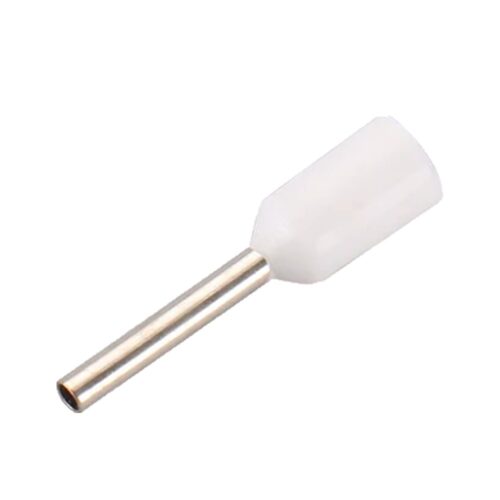 Hohle Aderendhülsen zum Crimpen - Für elektrische Kabel - Leiterquerschnitt 0.5mm² / AWG 22 - Weiße Farbe - 200 Einheiten