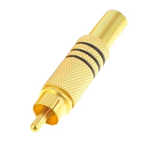 Verbinder - RCA-Stecker zum Schweißen - Audio-Parallelkabel - Für Ø 6mm Kabel - Korrosionsschutz-Beschichtung - 10g
