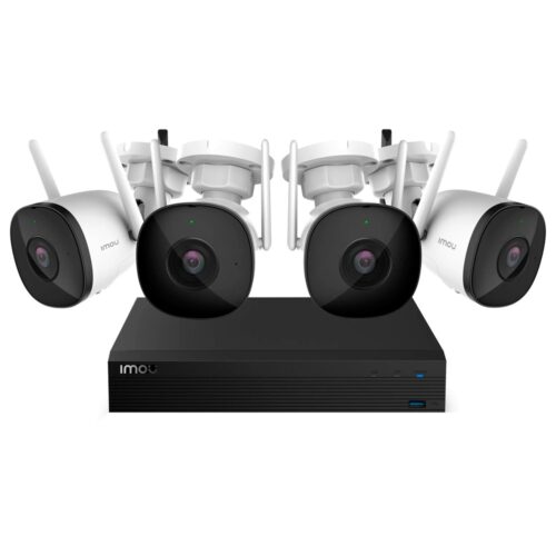 Drahtloses Kit 4 Bullet-Kameras 2C 2MP - NVR 4CH / WiFi 2.4 GHz - 2.8mm / IR 30 - Bidirektionales Audio / Sirene - Erkennung von