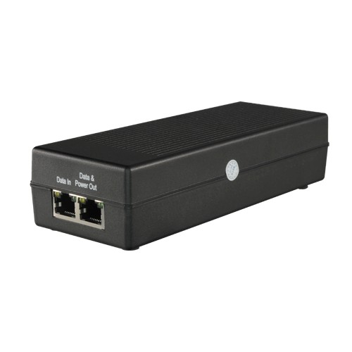 PoE-Injektor - Eingabe/Ausgabe RJ45 10/100/1000 Mbps - Leistung 30 W - Maximale Entfernung 100 m - PoE/PoE+ IEEE802.3af/at - Sta