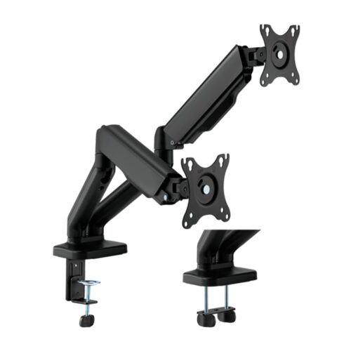 Unterstützung für zwei Monitore - Installation auf dem Tisch - Maximale Last 9 Kg/Arm - Neigung -90º +90º - VESA 75x75mm - VESA